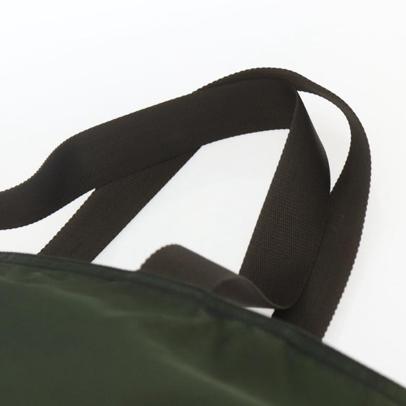 PRADA Tote Bag Nylon Khaki Silver Auth ka1393