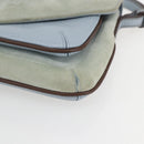 LOEWE Hand Bag Suede Blue Silver Auth ka1394-9