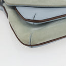 LOEWE Hand Bag Suede Blue Silver Auth ka1394-14