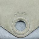 LOEWE Hand Bag Suede Blue Silver Auth ka1394-17