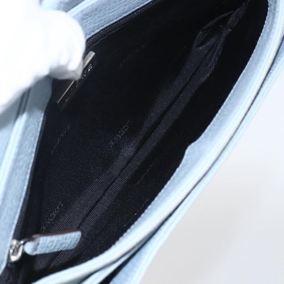 LOEWE Hand Bag Suede Blue Silver Auth ka1394