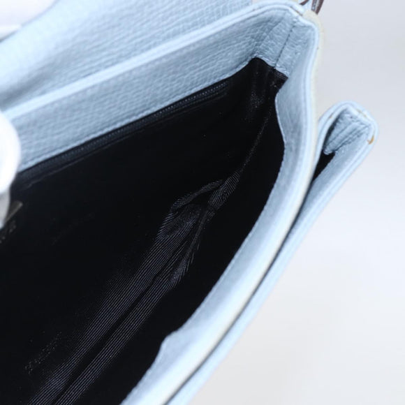 LOEWE Hand Bag Suede Blue Silver Auth ka1394