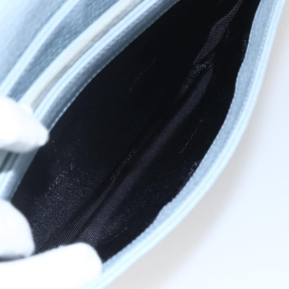 LOEWE Hand Bag Suede Blue Silver Auth ka1394