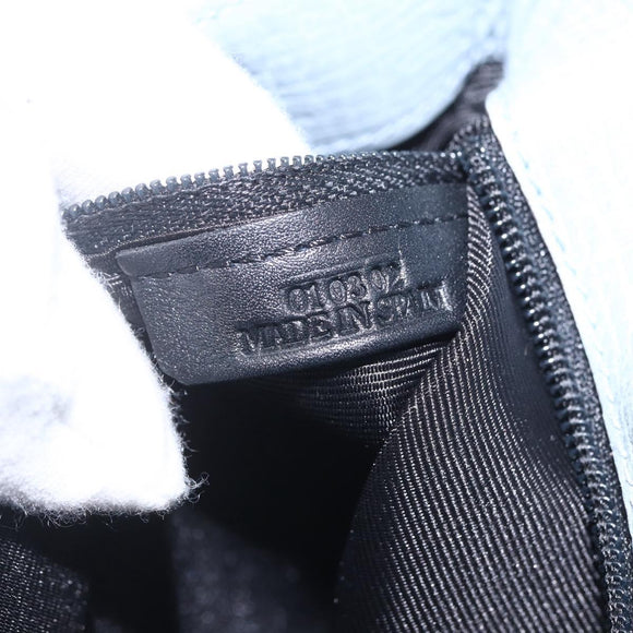 LOEWE Hand Bag Suede Blue Silver Auth ka1394