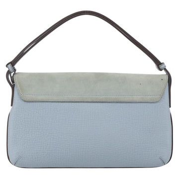 LOEWE Hand Bag Suede Blue Silver Auth ka1394 - 0