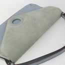 LOEWE Hand Bag Suede Blue Silver Auth ka1394-6