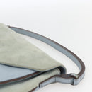 LOEWE Hand Bag Suede Blue Silver Auth ka1394-8