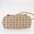MCM Vicetos Logogram Tote Bag PVC Leather 2way Beige Gold Auth ka1395-5