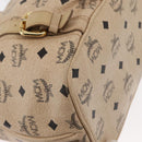MCM Vicetos Logogram Tote Bag PVC Leather 2way Beige Gold Auth ka1395-10