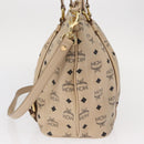 MCM Vicetos Logogram Tote Bag PVC Leather 2way Beige Gold Auth ka1395-3