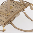 MCM Vicetos Logogram Tote Bag PVC Leather 2way Beige Gold Auth ka1395-6