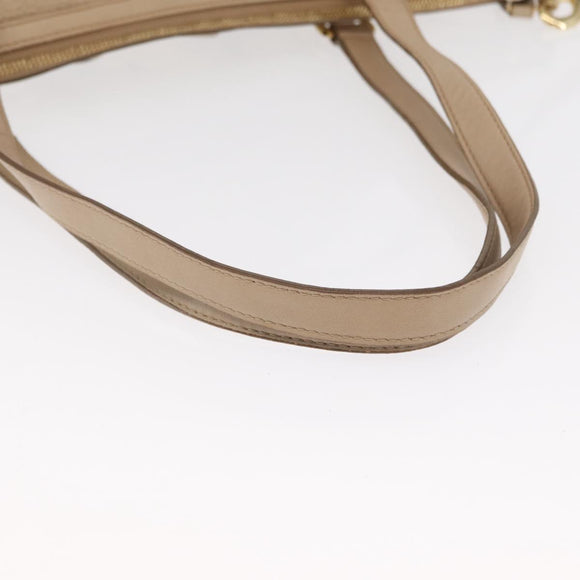 MCM Vicetos Logogram Tote Bag PVC Leather 2way Beige Gold Auth ka1395