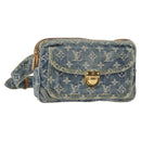 LOUIS VUITTON Monogram Denim Bum Bag Shoulder Bag Blue M44741 LV Auth ka139V-1