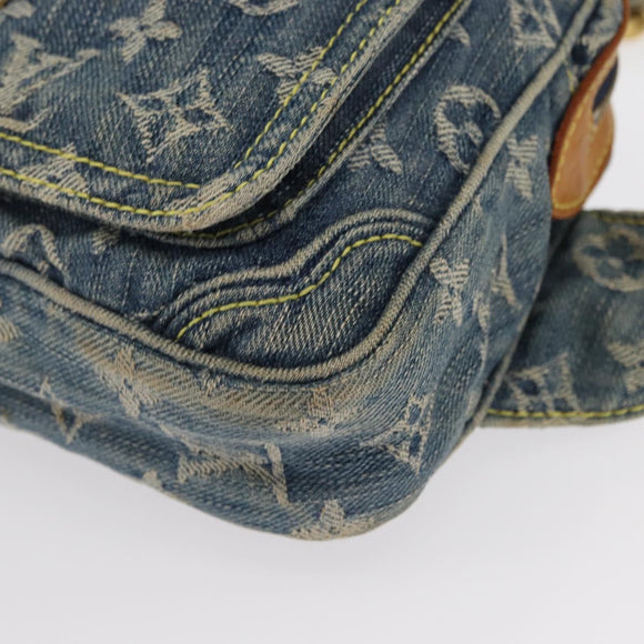 LOUIS VUITTON Monogram Denim Bum Bag Shoulder Bag Blue M44741 LV Auth ka139V