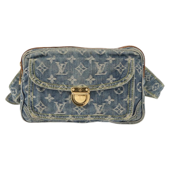 LOUIS VUITTON Monogram Denim Bum Bag Shoulder Bag Blue M44741 LV Auth ka139V