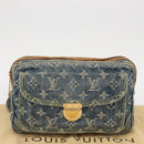 LOUIS VUITTON Monogram Denim Bum Bag Shoulder Bag Blue M44741 LV Auth ka139V-12