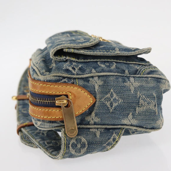 LOUIS VUITTON Monogram Denim Bum Bag Shoulder Bag Blue M44741 LV Auth ka139V
