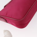 PRADA Chain Shoulder Bag Nylon Leather Pink Gold Auth ka140-16