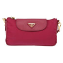 PRADA Chain Shoulder Bag Nylon Leather Pink Gold Auth ka140-13