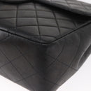 CHANEL Big Matelasse 30 Chain Shoulder Bag Lamb Skin Black Gold CC Auth ka1400V-16