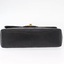 CHANEL Big Matelasse 30 Chain Shoulder Bag Lamb Skin Black Gold CC Auth ka1400V-5