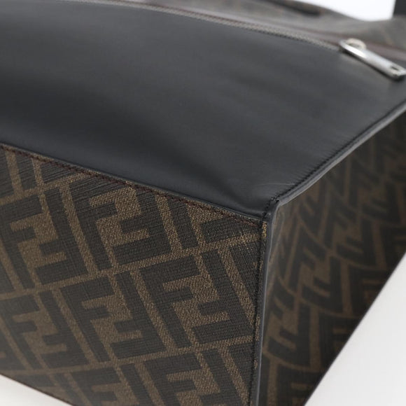 FENDI Zucca Canvas Tote Bag Black Brown Auth ka1401M