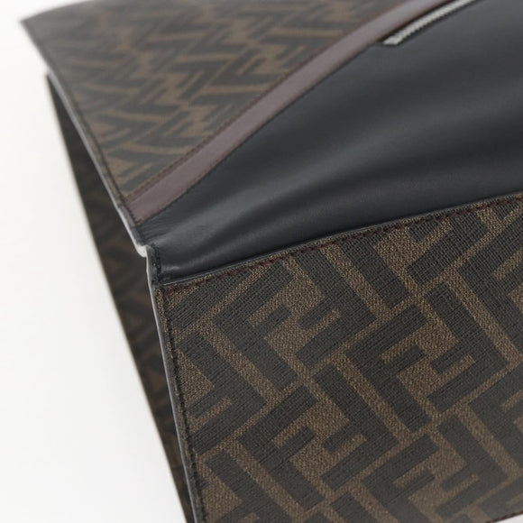 FENDI Zucca Canvas Tote Bag Black Brown Auth ka1401M