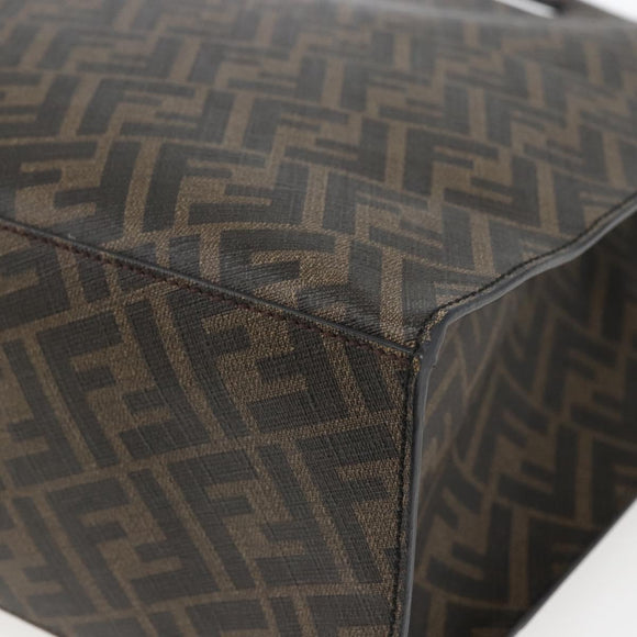 FENDI Zucca Canvas Tote Bag Black Brown Auth ka1401M