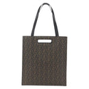 FENDI Zucca Canvas Tote Bag Black Brown Auth ka1401M-3