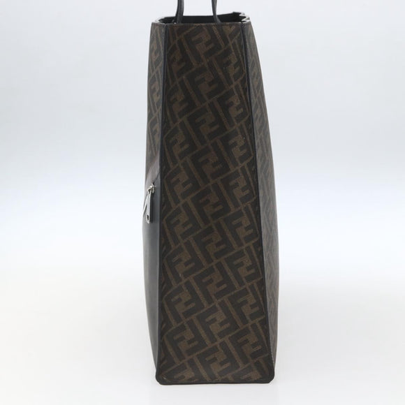 FENDI Zucca Canvas Tote Bag Black Brown Auth ka1401M
