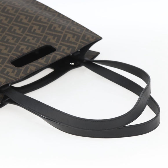 FENDI Zucca Canvas Tote Bag Black Brown Auth ka1401M