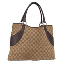 GUCCI GG Canvas Tote Bag Beige 115016 Auth ka1408-1