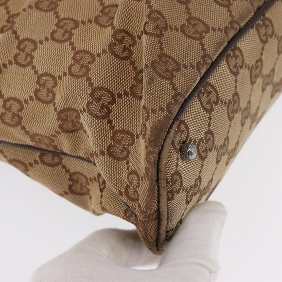 GUCCI GG Canvas Tote Bag Beige 115016 Auth ka1408