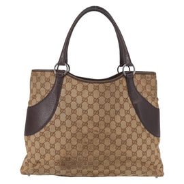 GUCCI GG Canvas Tote Bag Beige 115016 Auth ka1408 - 0