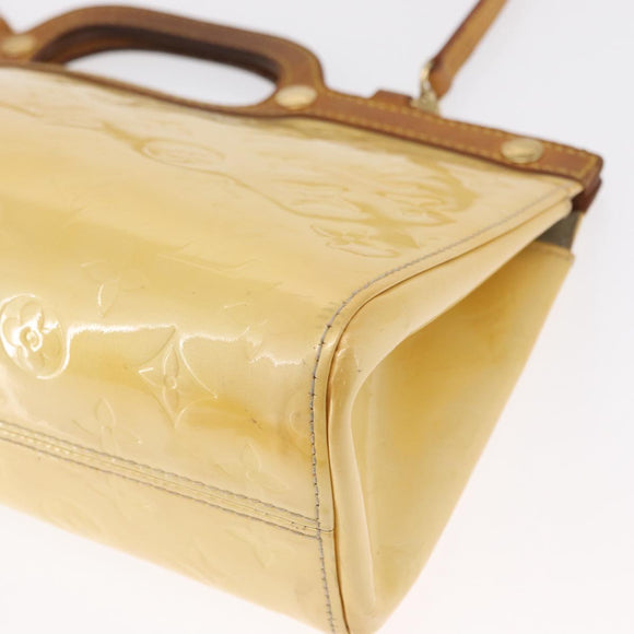 LOUIS VUITTON Monogram Vernis Roxbury Drive Handtasche Perle M91374 Auth ka1409