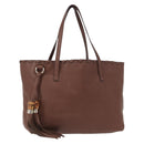 GUCCI Tote Bag Leather Brown Gold 354665 Auth ka141-1
