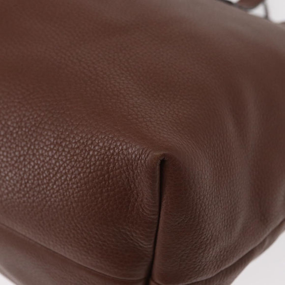 GUCCI Tote Bag Leather Brown Gold 354665 Auth ka141