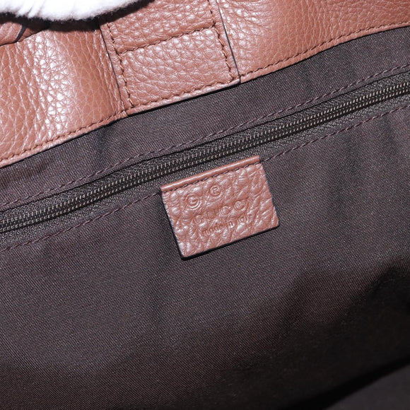 GUCCI Tote Bag Leather Brown Gold 354665 Auth ka141