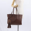 GUCCI Tote Bag Leather Brown Gold 354665 Auth ka141-22