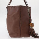 GUCCI Tote Bag Leather Brown Gold 354665 Auth ka141-4