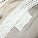BURBERRY Nova Check Shoulder Bag Canvas White Silver Auth ka142-15