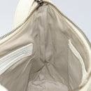 BURBERRY Nova Check Shoulder Bag Canvas White Silver Auth ka142-17