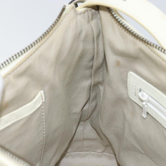 BURBERRY Nova Check Shoulder Bag Canvas White Silver Auth ka142