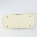 BURBERRY Nova Check Shoulder Bag Canvas White Silver Auth ka142-9