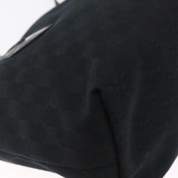 GUCCI GG Canvas Tote Bag Black Gold 211976 Auth ka1421