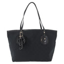 GUCCI GG Canvas Tote Bag Black Gold 211976 Auth ka1421-2
