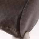 CELINE Macadam Canvas Tote Bag PVC Leather Brown Gold Auth ka1426-16