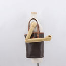 CELINE Macadam Canvas Tote Bag PVC Leather Brown Gold Auth ka1426-22