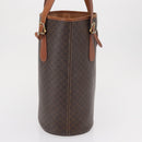 CELINE Macadam Canvas Tote Bag PVC Leather Brown Gold Auth ka1426-4