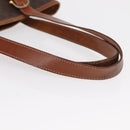 CELINE Macadam Canvas Tote Bag PVC Leather Brown Gold Auth ka1426-7